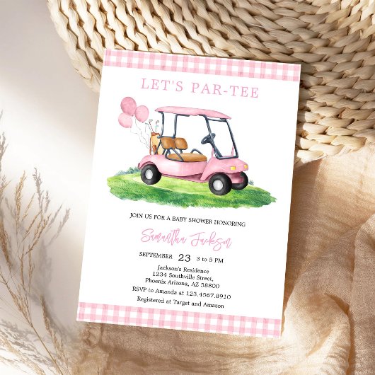 Faisons la fête pour un bébé golfeur Invitation Ba