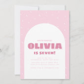 Faisons la fête rose Confetti Invitation d'anniver (Devant)