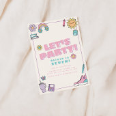 Faisons la fête rose violet Icônes Invitation d'an