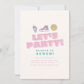 Faisons la fête rose violet Icônes Invitation d'an (Devant)