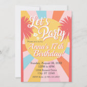 Faisons la fête Sunshine Palms Invitation Annivers (Devant)