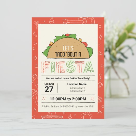 Faisons la Fiesta ! Cartes d'invitation modifiable (Debout devant)