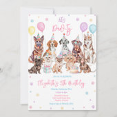 Faisons la Pawty Invitation d'anniversaire de chie (Devant)