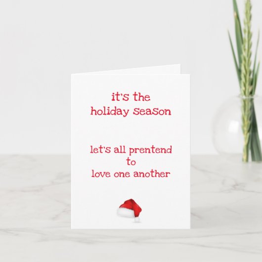 Faisons semblant.... Carte de Noël amusante (Devant)