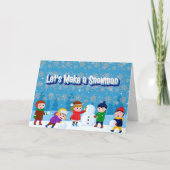 Faisons un Snowman mignon carte de vacances pliée (Devant)