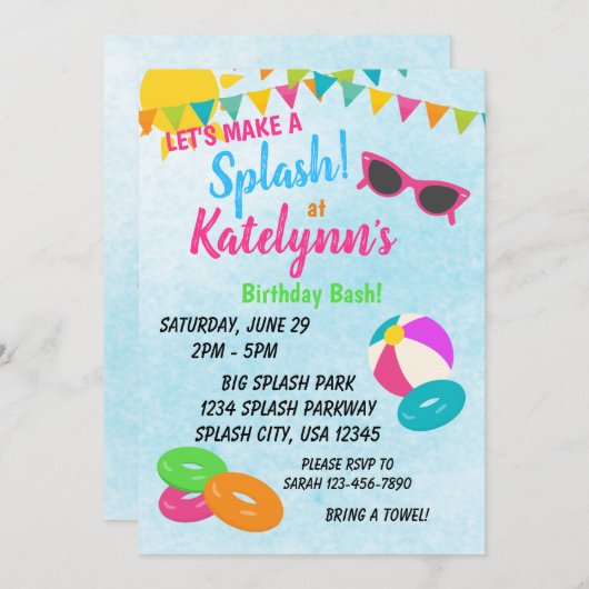 Faisons une invitation d'anniversaire éclatante (Devant / Derrière)