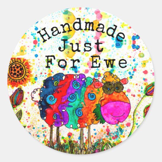 Fait à la main amusant pour Stickers Mouton Ewe (Devant)