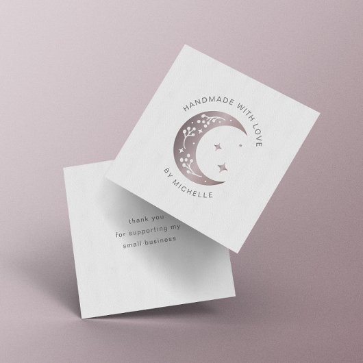 Fait À La Main Avec Amour Carte de remerciements L