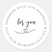 "Fait à la main avec amour | Étiquette d'artisanat (Devant)