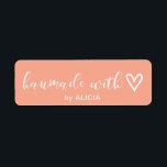 Fait à la main avec amour | Étiquette Pastel Monog<br><div class="desc">Personnalisez vos produits faits à la main avec un ensemble d'autocollants pastel personnalisés avec un script fantaisiste "fait à la main avec amour" et votre propre monogramme. Consultez notre magasin pour une collection artisanale avec amour et beaucoup d'autres articles qui sont là pour vous assurer que vous vous démarquez dans...</div>