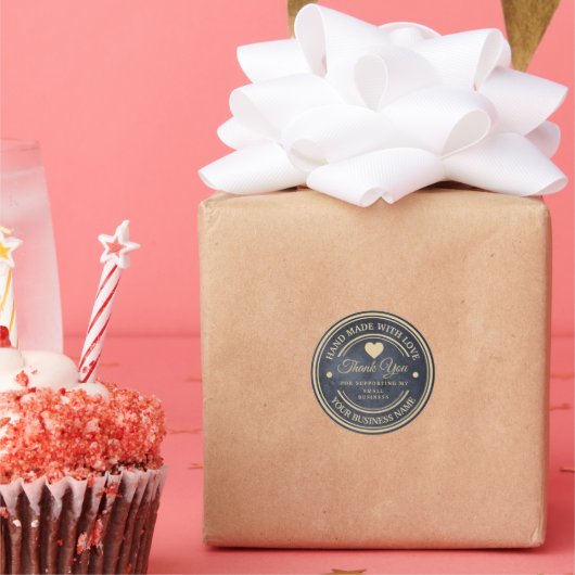 fait à la main avec amour | merci autocollant (Fête)