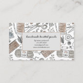 Fait à la main avec Carte de visite de Knitter d'a (Dos)