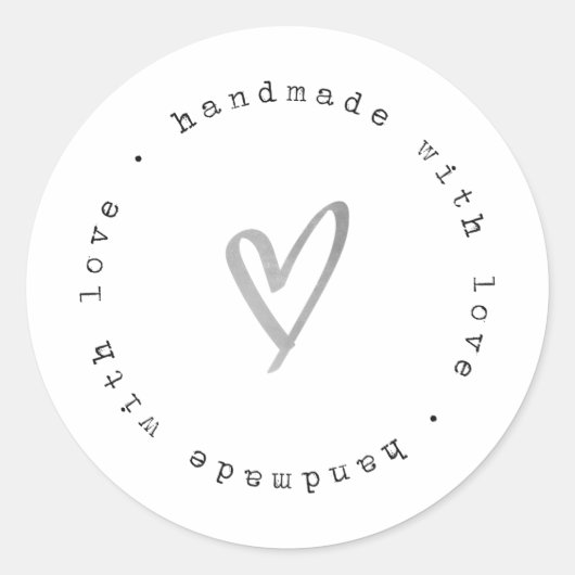 Fait à la main avec des autocollants d'amour (Devant)