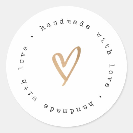 Fait à la main avec des autocollants d'amour (Devant)