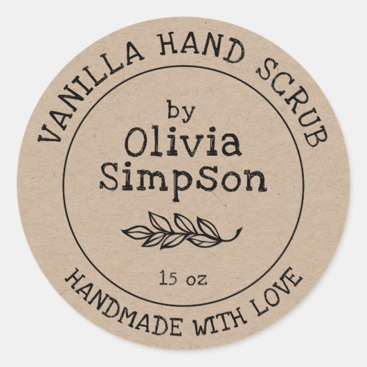 Fait à la main avec Love Cosmetics Étiquette produ (Devant)