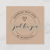 fait à la main avec script d'amour carte de remerc (Devant)