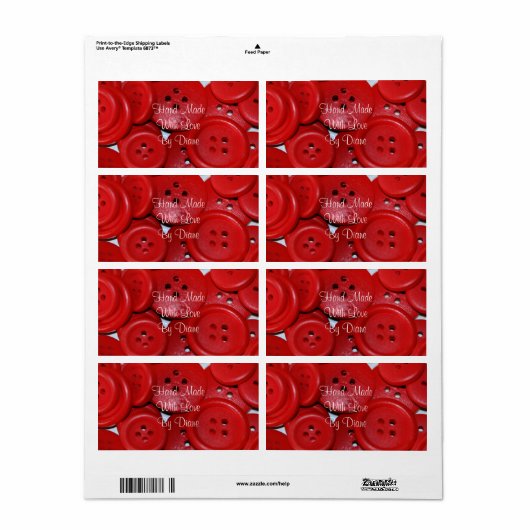 Fait à la main pour vous Étiquettes (Feuille entière)