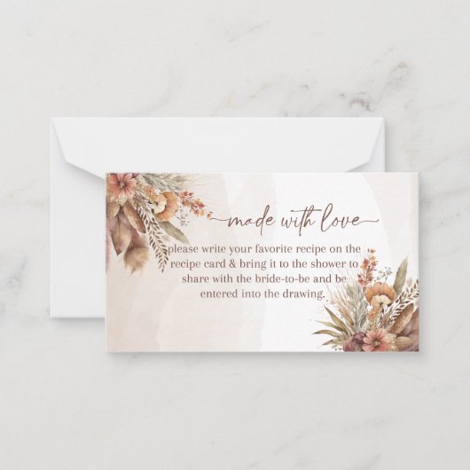 fait avec la recette d'amour carte insert (Devant)