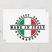 Fait dans des invitations de l'Italie (Devant / Derrière)