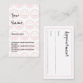 "Fait écho" des cartes de rendez-vous de dentiste (Devant / Derrière)