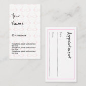 "Fait écho" des cartes de rendez-vous d'opticien (Devant / Derrière)