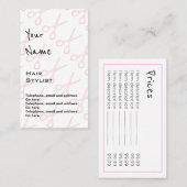 "Fait écho" des cartes des prix de coiffeur (Devant / Derrière)