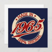 Fait En 1965 Invitation Anniversaire (Devant / Derrière)