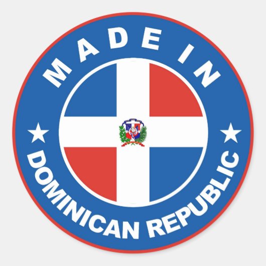 fait en république dominicaine drapeau étiquette r (Devant)