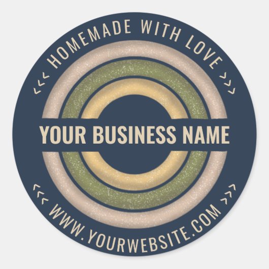 Fait Maison Avec Amour | Étiquette Bleue Marine po (Devant)