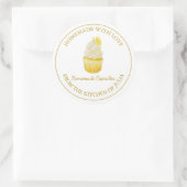 Fait maison avec amour Étiquette Cupcake | Blanc (Sac)