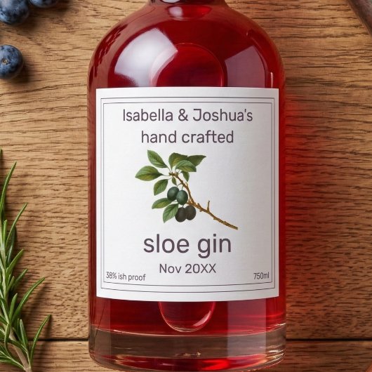 Fait maison avec amour Sloe Gin étiquette
