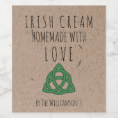 Fait maison avec Love Irish Cream Kraft Étiquette  (Étiquettes simples)
