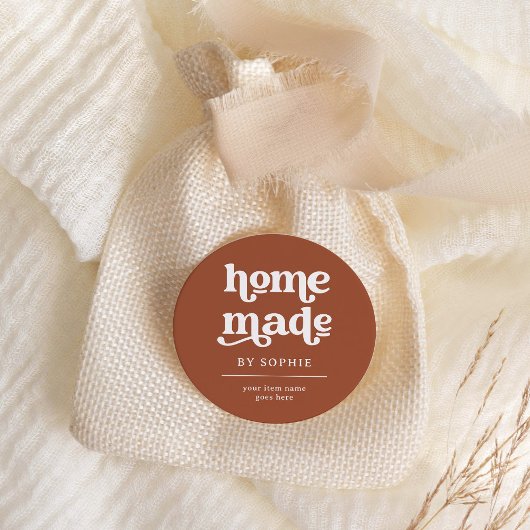 Fait maison | Boho Retro Look Packaging Étiquette 