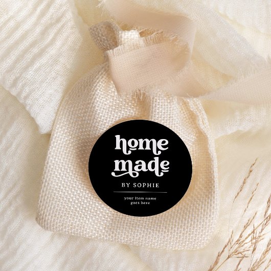 Fait maison | Boho Retro Look Packaging Étiquette 