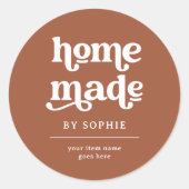 Fait maison | Boho Retro Look Packaging Étiquette  (Devant)