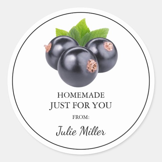 Fait maison juste pour vous cassis étiquette (Devant)