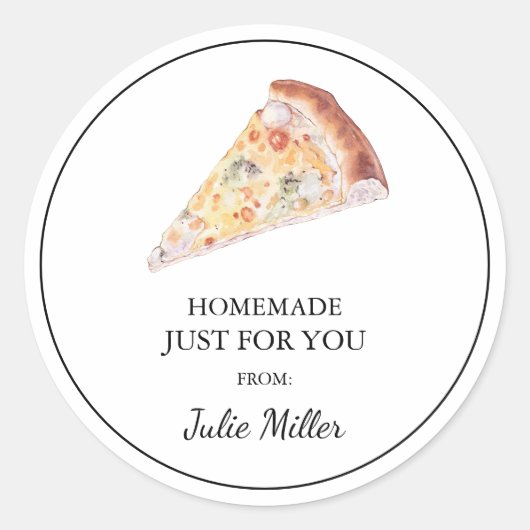 Fait maison juste pour vous étiquette à pizza (Devant)