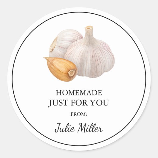 Fait maison juste pour vous étiquette ail (Devant)