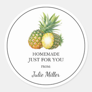Fait maison juste pour vous étiquette ananas