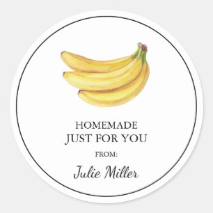 Fait maison juste pour vous étiquette banane