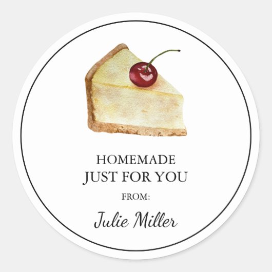 Fait maison juste pour vous étiquette cheesecake (Devant)