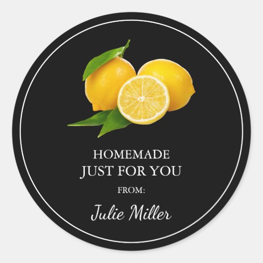 Fait maison juste pour vous étiquette citron (Devant)