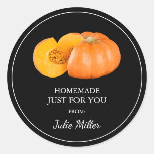 Fait maison juste pour vous étiquette citrouille