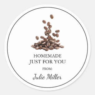 Fait maison juste pour vous étiquette de café