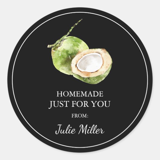 Fait maison juste pour vous étiquette de coco (Devant)