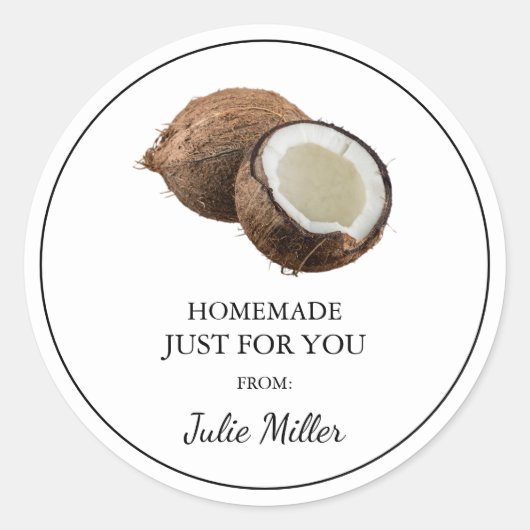 Fait maison juste pour vous étiquette de coco (Devant)