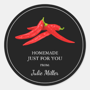 Fait maison juste pour vous étiquette de piment