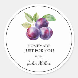 Fait maison juste pour vous étiquette de prune
