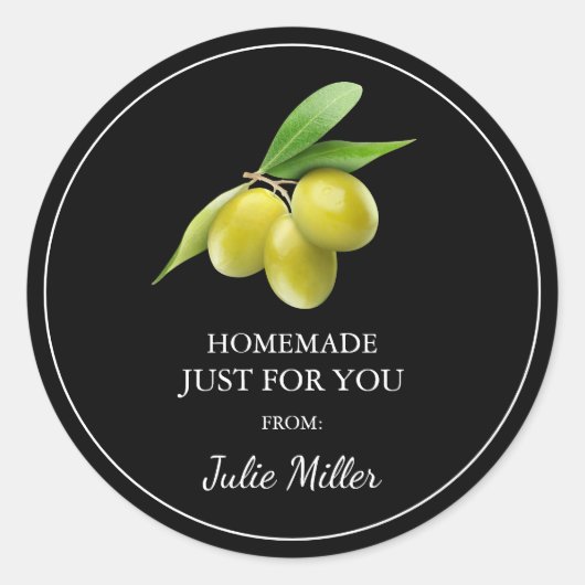 Fait maison juste pour vous étiquette d'olive (Devant)