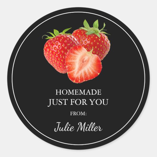 Fait maison juste pour vous étiquette fraise (Devant)